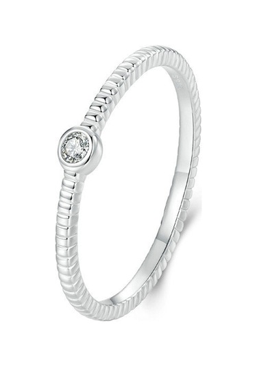 S925 Sterling Silver Platinum-plated Inlaid Zircon Ring Fine Sparkle Ring, Model: Bsr577 7 Çok Renkli