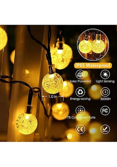 50 Top Ledli Solar Kristal Bahçe Dekorasyon Aydınlatma Sarı Işık Diğer