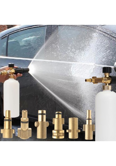 Geekyou Krom Altı Bakır Yüksek Basınçlı Köpük Spreyi, Araba Yıkama, Zemin Temizliği İçin Karcher K Bağlantılı Fön Lanse Nozzle 5