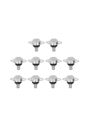 10 Adet Termostat Termal Anahtar Manuel Sıfırlama Bimetalik Çip Sıcaklık Kontrol Anahtarı 10a 250v 120