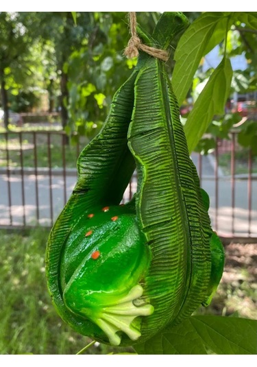 Barel'ef Polystone Asılı Bahçe Kurbağa Figürü 164852073