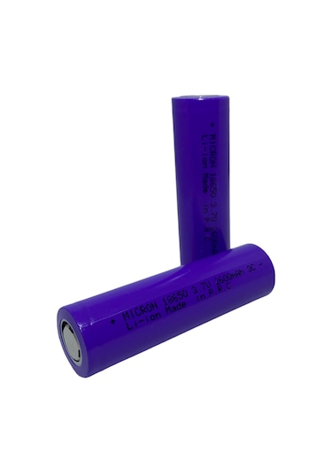 Micron INR18650E2600 2600 mAh 3.7 V 18650 Li-Ion Şarj Edilebilir Pil 2'li + Taşıma Kutusu