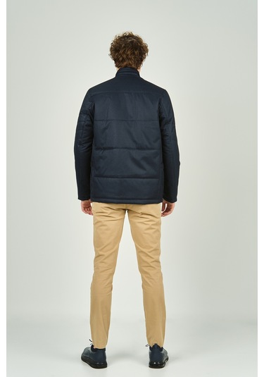 Lucas Erkek Hakim Yaka Fermuar Ve Çıtçıt Kapamalı Kaban 4784 Lacivert Lacivert