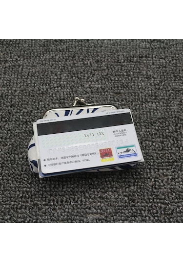 Mavi Bozuk Para Cüzdanı Vintage Seladonlar Bozuk Para Çantası Tuval Mini Küçük Çanta Kadın Çanta Mavi