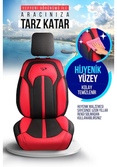 Panda Sevılla Serısı Keten Kumaş Oto Koltuk Kılıfı - Tam Set