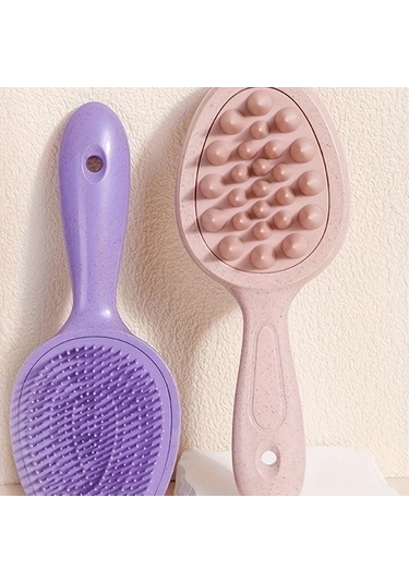 Willowhaven Yeşil Wanmeı Çift Taraflı Bambu Saç Fırçası Yumuşak Saç Tarama Ve Masaj Başlığı Seyahat