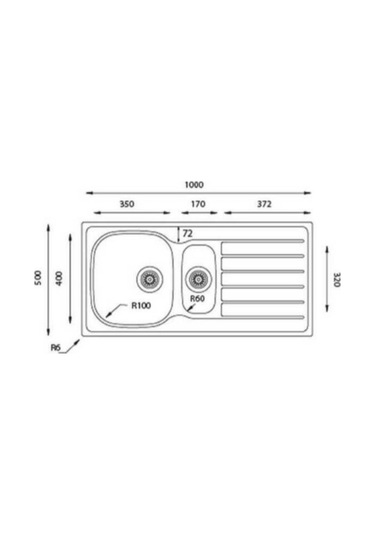 Ukinox Hypnos 100 Dekorlu Sol Eviye Inox