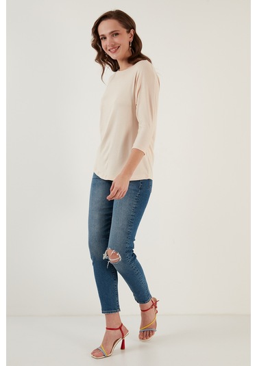 Lela Bisiklet Yaka Truvakar Kol Bayan Bluz 5861416Y Taş