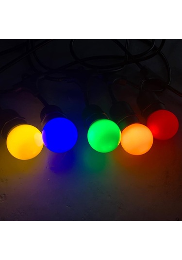 B22 Süngü Soketli 20 Adet Renkli Led Ampul, Mini Küre Tarzı, Verandalarda, Bahçelerde, Partilerde Ve Noel'de Golf Toplarını Süslemek İçin İdealdir.