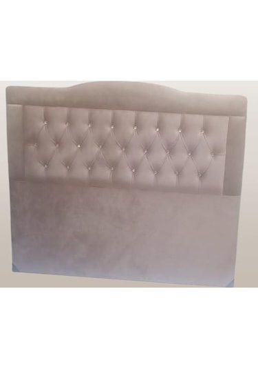 Dk El Yapımı Kapitoneli Çift Kişilik Başlık Tay Tüyü Kumaş Sütlü Kahverengi 140 CM 1448bng90308