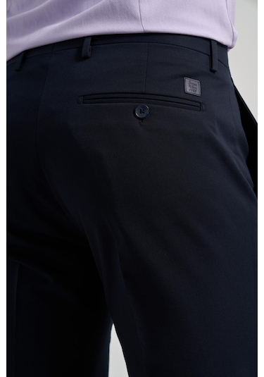 İmza Koyu Lacivert Esnek Yandan Cepli Slim Fit Classic Pantolon 1003250106 Koyu Lacivert
