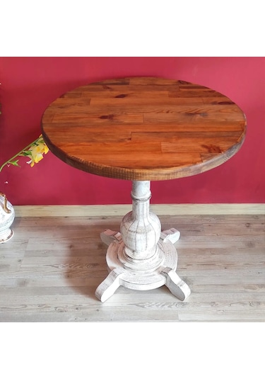 Masifart Lugano Fiskos Sehpa Tornalı Ayak Yan Sehpa Beyaz Eskitme