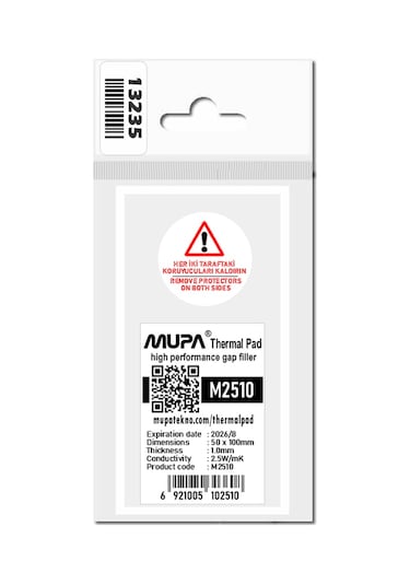 Mupa Termal Ped / Thermal Pad 1.0Mm 2.5W/Mk 5X10Cm M2510