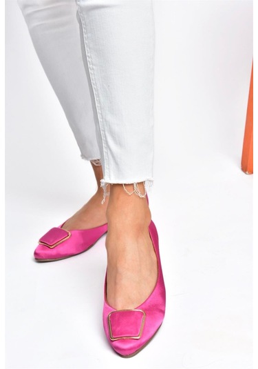 Fox Shoes P726776304 Fuşya Saten Kumaş Kadın Babet Fuşya-kumaş Fuşya
