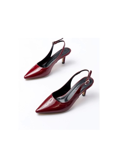 St-1152 Bordo Rugan Günlük 7 Cm Topuklu Kadın Ayakkabı Bordo