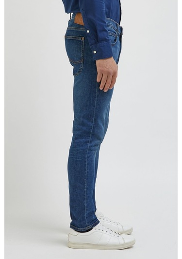 Lee Luke Slim Fit Dar Kesim Düşük Bel Dar Paça Mavi Erkek Esnek Jean Denim Kot Pantolon L719AKA39 Mavi