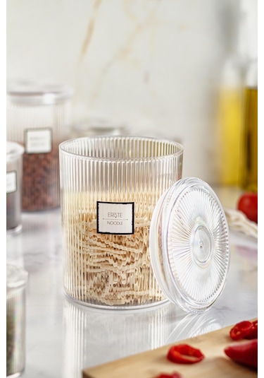 9'lu Barok Yuvarlak Büyük Kavanoz Seti & Saklama Kabı & Erzak Kabı 9 2000 Ml