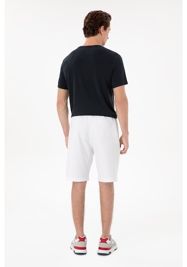 U.S. Polo Assn. Erkek Regular Fit Beyaz Örme Şort 50300078-VR013