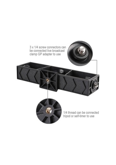 Createtech Puluz Pu395 Kamera Standı & Klip Braketi, 3x1/4 Konu Vidalı, Yayın Ve Video Üretim İçin