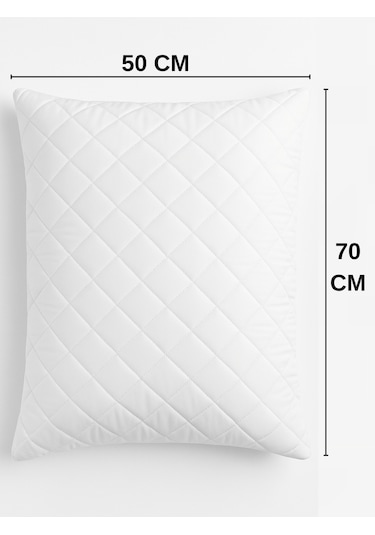 Beylini 2'li 800 Gr Mikrofiber Kapitone Yastık Yumuşak Rahat Antialerjik Makinede Yıkanabilir Pürüzsüz 50x70cm Beyaz