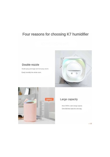 Ambition 3000 ML Çift Jet Hava Nemlendirici Büyük Beyaz