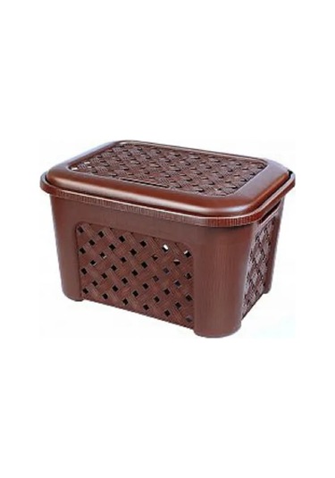 Elfplast Kapaklı Örgü Çamaşır Sepeti 424935763 Kahverengi