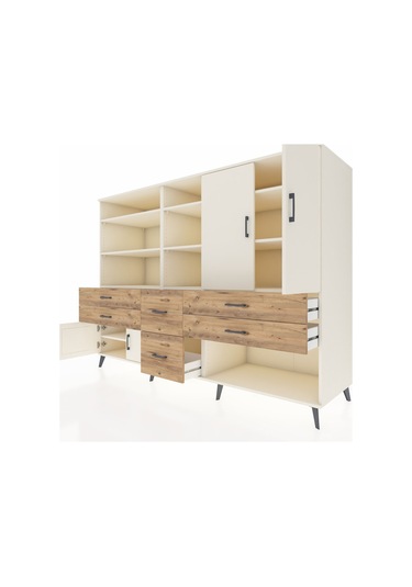 Kronos Dolap 10 Raflı 6 Çekmeceli 4 Kapaklı 220x59x163 Aytaşı-ayt Aytaşı-aytaşı/çam