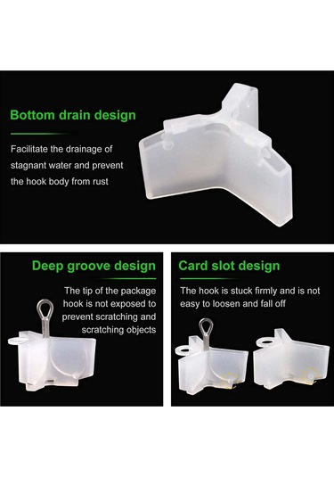 Kosona 150 Adet Siyah Üçlü İğne Koruması - 1 2 3 4 5 Boyutları - Balık İğnesi Korumalı Aksesuar Seti