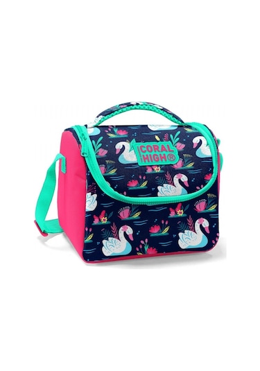 Coral High Kız Çocuk Kırmızı Yeşil Kuğu Okul Beslenme Çantası I