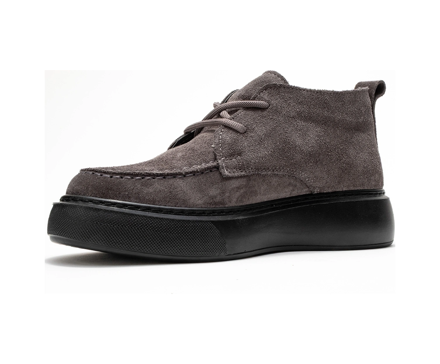 Lılya Füme Gri Süet Hakiki Deri Kadın Chukka Bot Füme - Gri