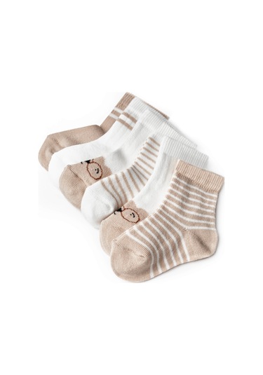 Csyc1001 Bebek Çorap %100 Organik Pamuk Bebek - Yenidoğan - Csyc1001 Taş Ekru