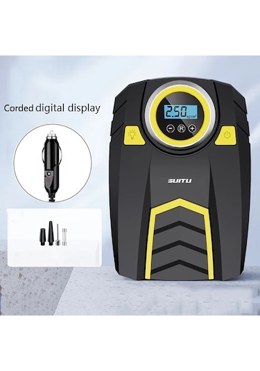 Xuweiwei 1 Adet Kablolu Dijital Ekran 150psı Led Işıklı Taşınabilir Araba Hava Kompresörü 12v Dc Araç Fişi Güç Modu 36v Çalışma Gerilimi