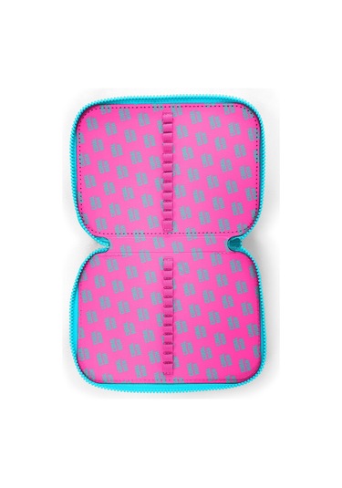 Coral High Kids Renkli Dondurmalı Kedi Desenli Çift Katlı Kalem Çanta 11139 Çok Renkli