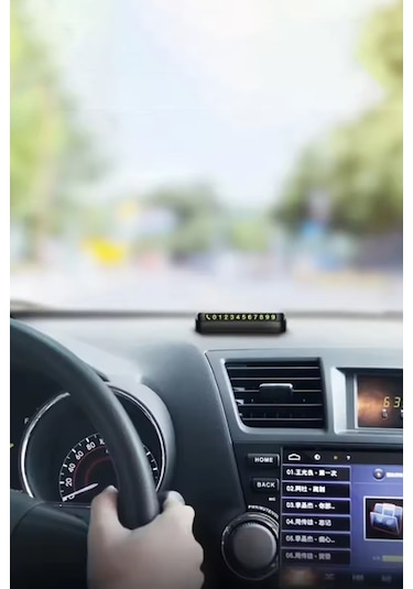 Araç İçi Park Telefon Numarası Fosforlu Oto Numaratör Plaka Kartı Gece Görünür