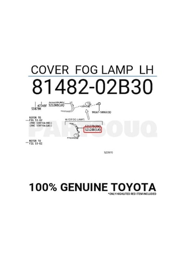 Toyota Corolla 201822 Ön Sis Lamba Kapağı Sol Oem No: 81482-02b30