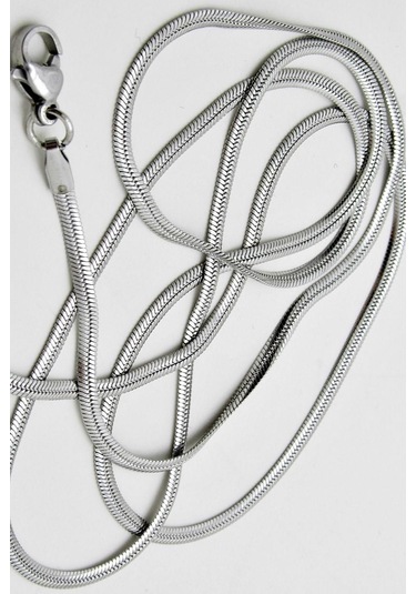 Yassı Model Snake Yılan Kolye Erkek Çelik Kolye Zincir Eck03 (374690265) Beyaz