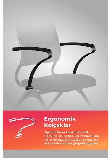 Ergolife Sit Air Ofis Koltuğu Tekerlekli, Bel Destekli, Fileli, Siyah, Bilgisayar Sandalyesi -572.60.1.682 Çok Renkli