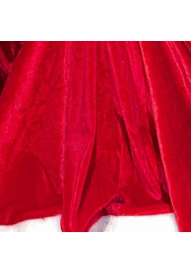 Homyl Cosplay Parti Rol Oynamak Için Yılbaşı Baba Mini Elbise Kırmızı