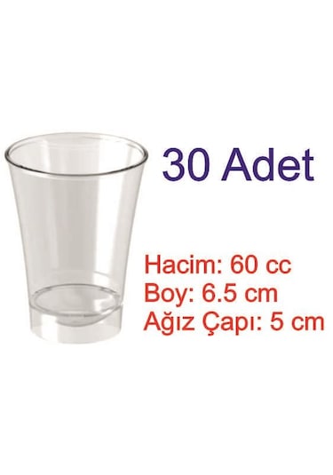 Mika Plastik Kullan At Shot / Şerbet Bardağı 30'lu