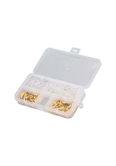 Ranyeek 3.5mm Altın Kaplı Motosiklet Konnektör Seti 120 Parça: Erkek-bayan Bağlantı Uçları, Isıl Dayanıklı İzolasyon Kapağı Ve Depolama Kutusu