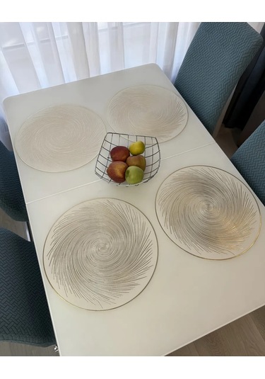 Heavenly Place Masanız İçin Yuvarlak Mutfak Peçeteleri, 4 Adet 376221543 Beyaz