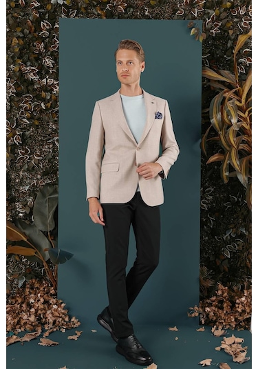 Efor C 656 Slim Fit Bej Spor Ceket Bej