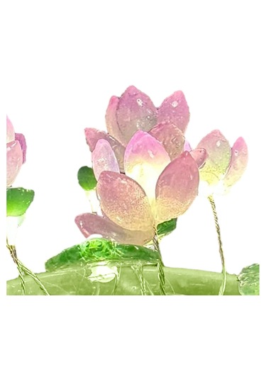 Homyl Lotus Gece Lambası Çiçeği Süs Kapalı Minimalist Masa Mor Çok Renkli