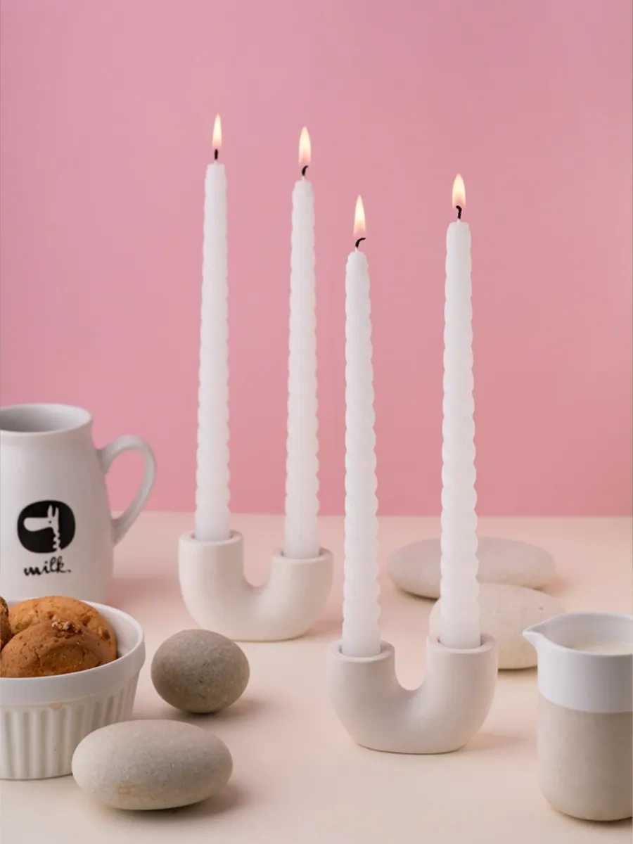 Svetıt' Şamdan İçin Uzun Mumlar, Yüksek, Sofra Ve İç Mekan Dekorasyonu 161588402 Beyaz