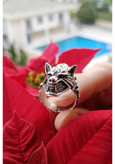 Antik Gümüş Kaplama Göktürkçe Türk Yazılı Ayarlanabilir Bozkurt Y - 511441904