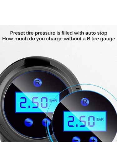 Çok İşlevli Lastik Pompası Ve Lastik Basıncı Monitörü Akıllı Dijital Görüntüler Şarj Edi Şişirme Kompresör & Hava Pompası 55756817