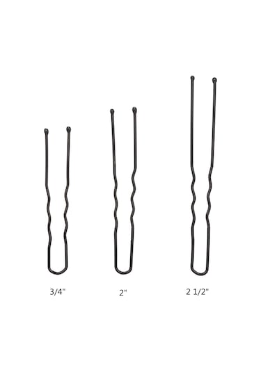 Dofolink 100 Adet Metal U Şekilli Saç İğnesi - Dalgalı Tip Saç Tutucu, Toplu Paket, Farklı Boyutlar, Siyah Renk, Saç Stili Oluşturucu Aksesuar Siyah
