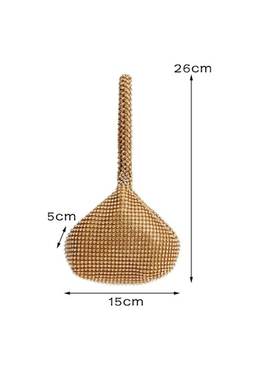 Wondernest Kadın Moda Gümüş Parlatan Ziyafet Partisi Elmas Çanta Gümüş