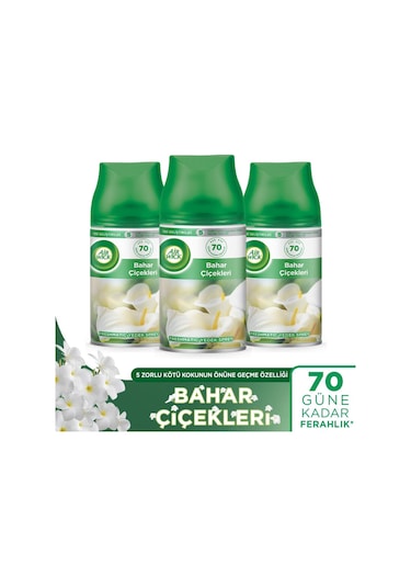 Air Wick Oda Kokusu Freshmatik, Otomatik Sprey Makine Yedek Bahar Çiçekleri 3x250 Ml
