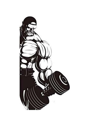 Yarım Kaslı Adam Halter Tutarak Anime Duvar Çıkartması Çıkarılabilir Duvar Kağıdı Ev Dekorasyonu Çok Renkli